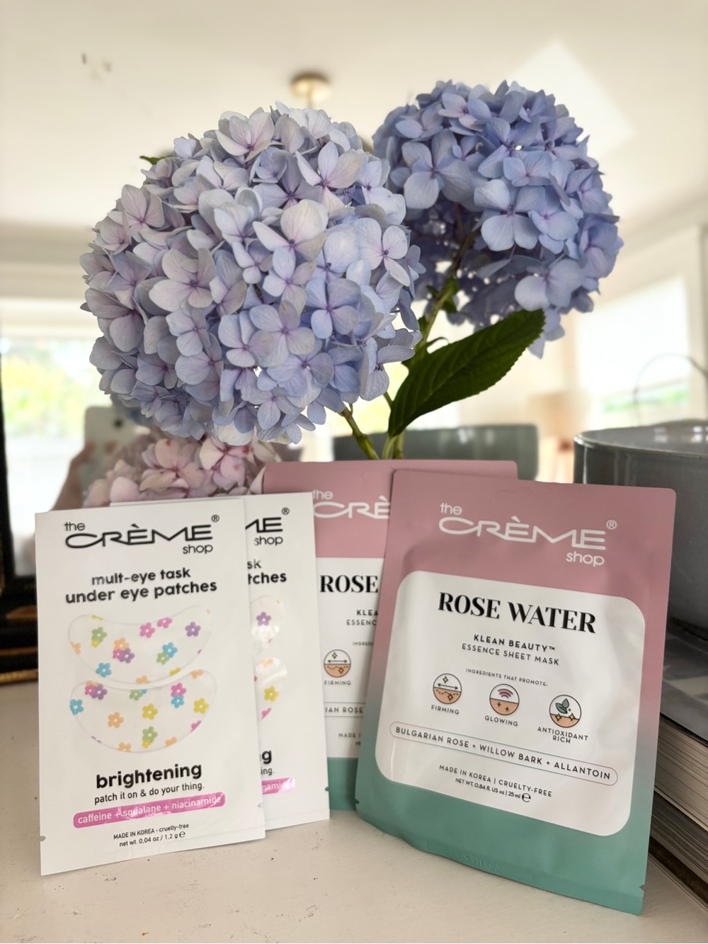 The Crème Shop Rose Water Essence Sheet Mask & Brightening Under Eye Patches